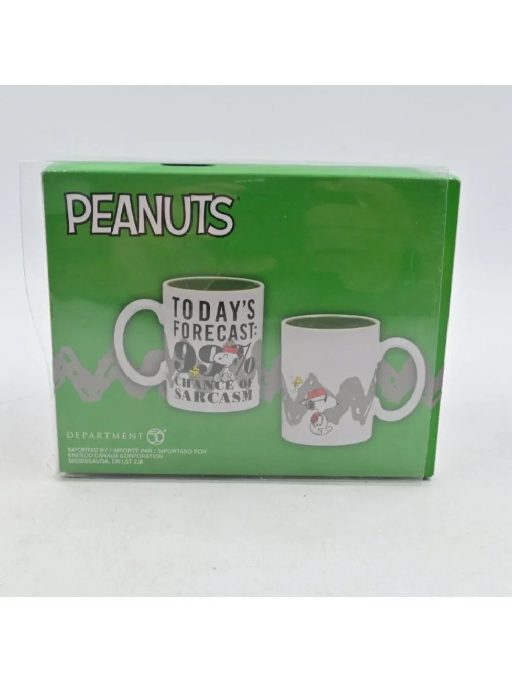 Department 56 Peanuts Snoopy 99% Chance of Sarcasm Mug Coffee Cup Boxed New